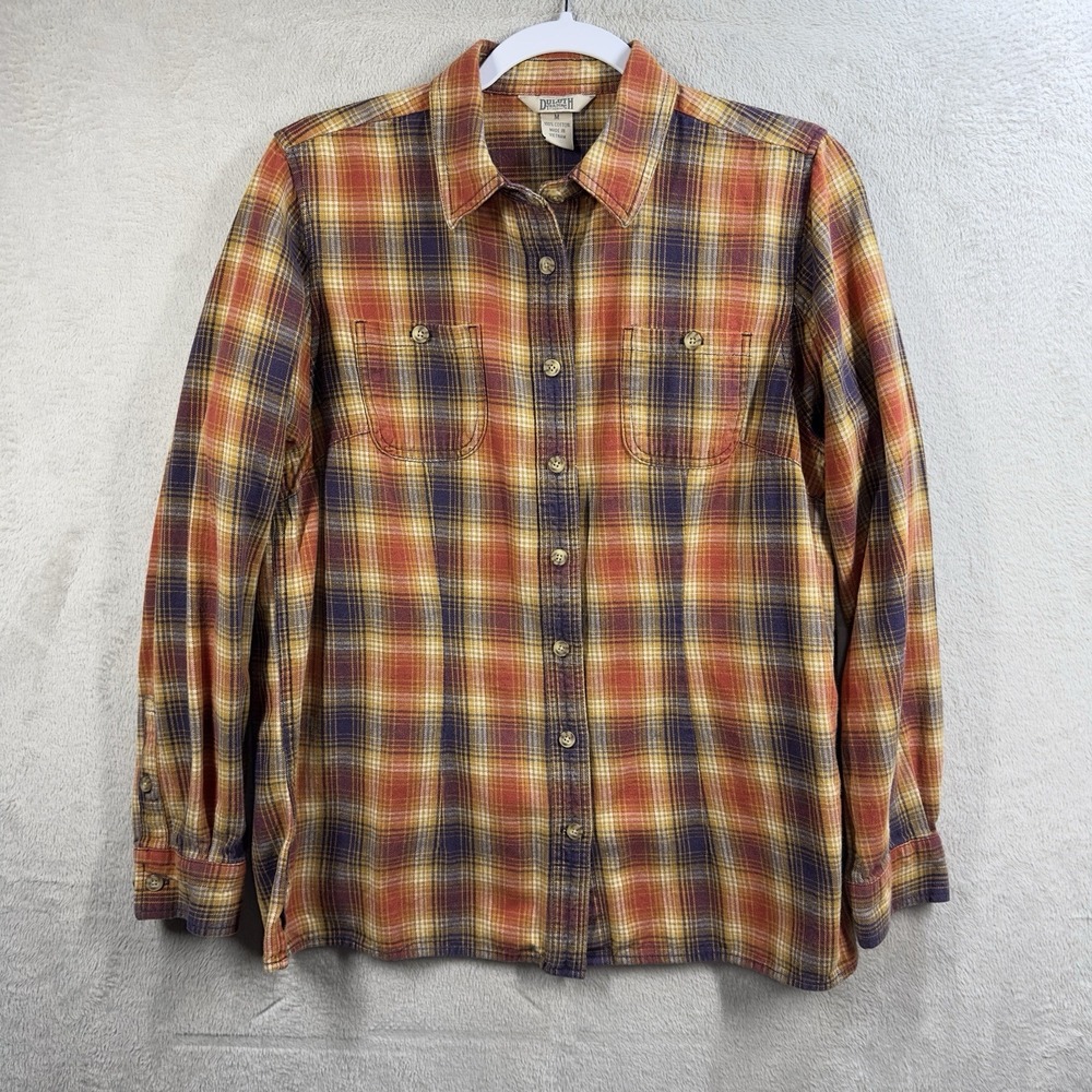 Duluth Trading Co Women's Free Swingin' Flannel‎ Shirt Size M Cabincore Plaid